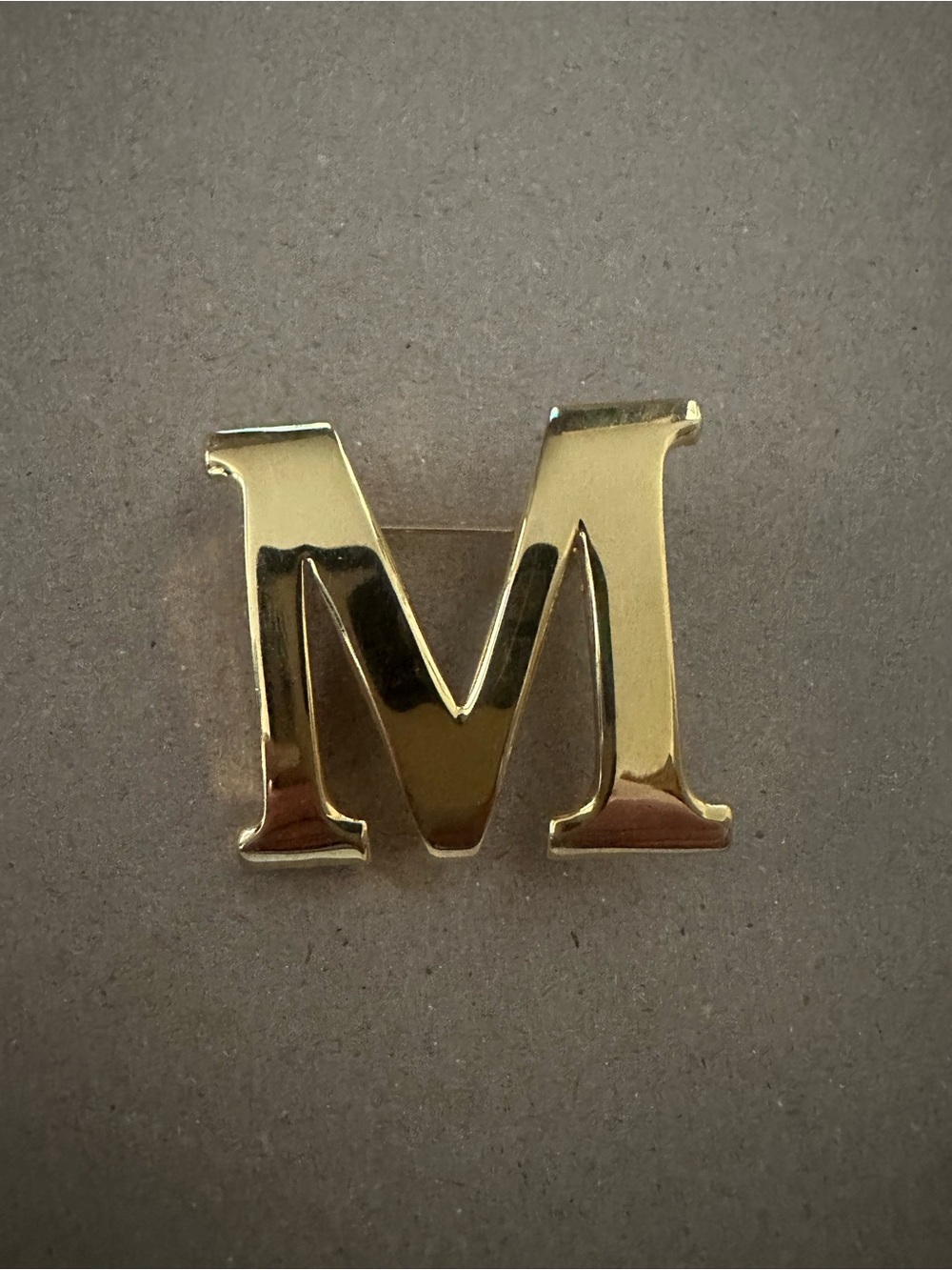 Anne Klein Gold 'M' Initial Lapel Pin or brooch